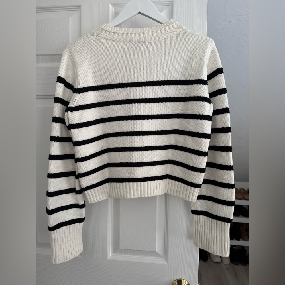 La Ligne Jill Sweater white/black stripe size medium - Picture 4 of 10